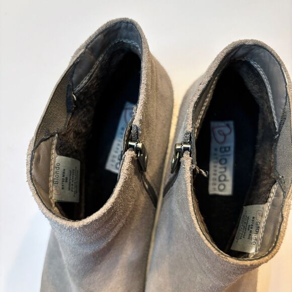 Blondo Women's‎ Grey Suede Leather Waterproof 2" Block Heel Booties US Size 9 M - Picture 11 of 12